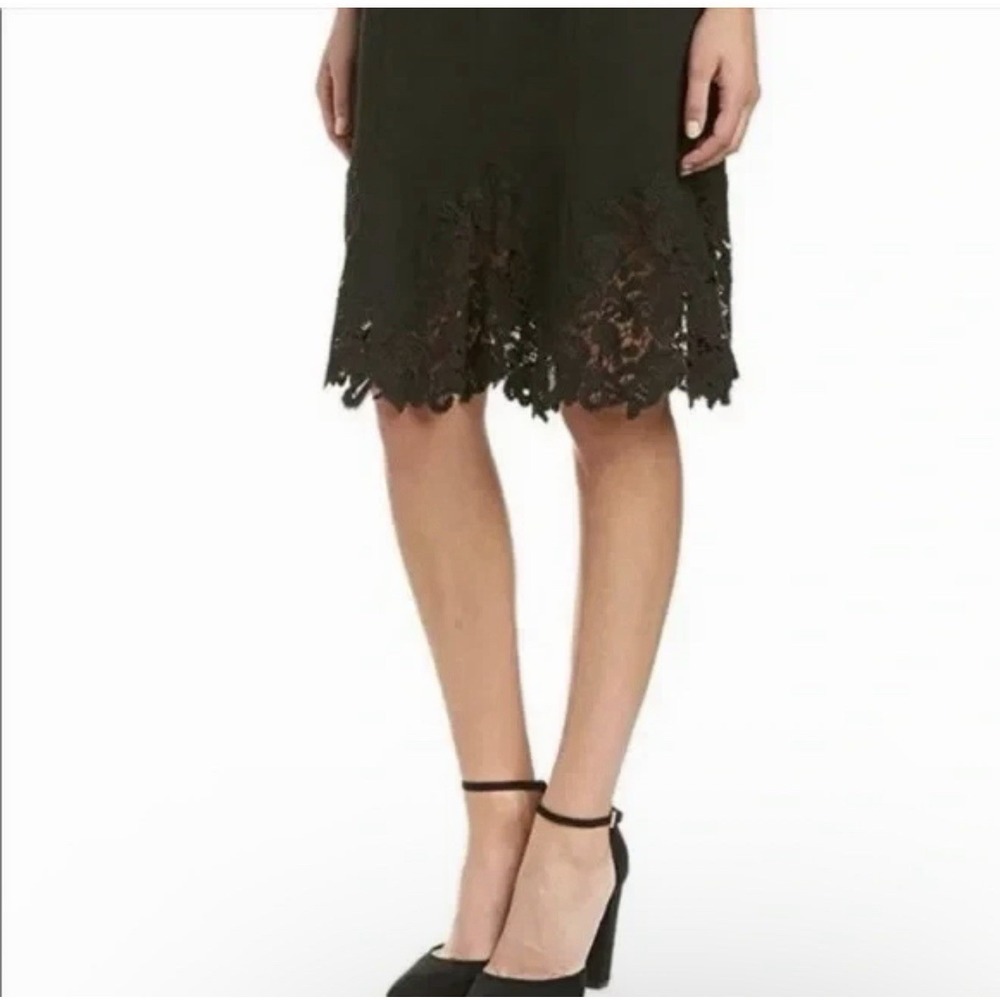Rebecca Taylor Black Eyelet Pique Lace-Hem Skirt in Black Size 10 - Picture 3 of 10